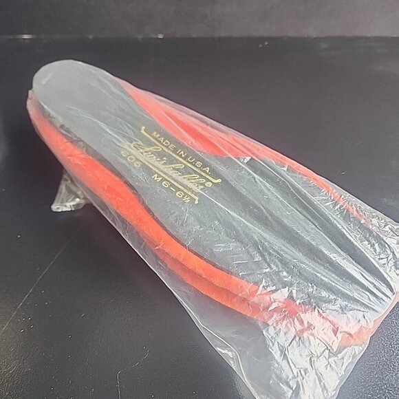 Vintage SWISHABLES Slippers House Shoes Foam Velveteen Dark Orange 6-6.5 NOS - Picture 5 of 5